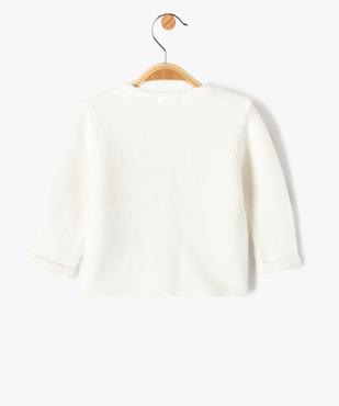 Gilet brassière bébé à col rond en maille tricotée vue4 - GEMO(BB COUCHE) - GEMO
