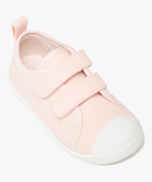 Tennis bébé fille en toile unie fermeture scratch vue5 - GEMO(BEBE DEBT) - GEMO