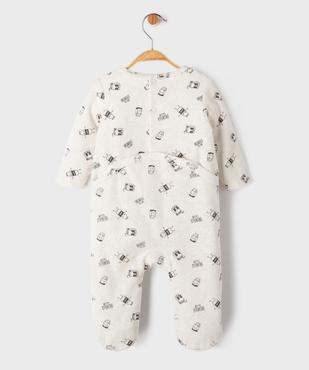 Pyjama en velours à pont-dos imprimé bébé vue3 - GEMO 4G BEBE - GEMO