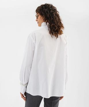 Chemise en voile de coton à col volanté et manches blousantes femme vue3 - GEMO(FEMME PAP) - GEMO