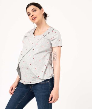 Tee-shirt de grossesse et d'allaitement à motifs vue2 - GEMO 4G MATERN - GEMO