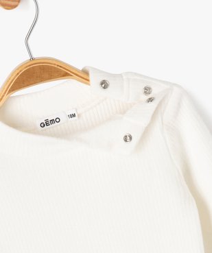 Tee-shirt manches longues en maille épaisse à col montant bébé fille vue2 - GEMO(BEBE DEBT) - GEMO