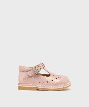 Chaussures babies en cuir pailleté à boucle bébé fille vue1 - NA! - GEMO