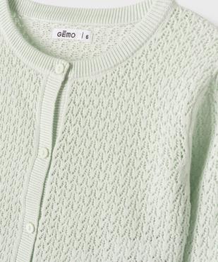 Gilet en maille ajourée fantaisie fille vue3 - GEMO (ENFANT) - GEMO