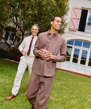 Chemise à manches longues en lin et coton coupe regular homme vue5 - GEMO 4G HOMME - GEMO