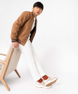 Pantalon chino en coton stretch coupe Slim homme vue5 - GEMO 4G HOMME - GEMO