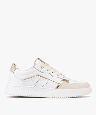 Baskets femme unies en cuir avec détails métallisés - Alma Planète vue2 - ALMA - GEMO