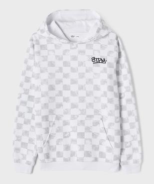 Sweat à capuche à motifs damier garçon vue1 - GEMO 4G GARCON - GEMO