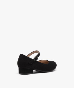 Ballerines fille unies en suédine et à petit talon carré vue4 - GEMO (ENFANT) - GEMO
