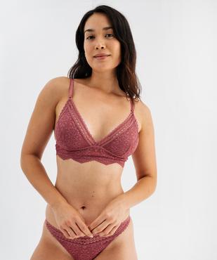 Soutien-gorge triangle en dentelle avec mousses amovibles vue1 - GEMO(HOMWR FEM) - GEMO