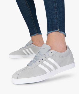 Tennis femme dessus cuir à bandes contrastantes - Adidas vue1 - ADIDAS - GEMO