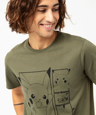 Tee-shirt manches courtes imprimé Pikachu homme - Pokémon vue2 - POKEMON - GEMO