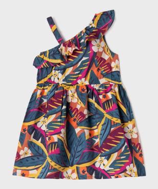 Robe courte asymétrique imprimée fille vue1 - GEMO 4G FILLE - GEMO