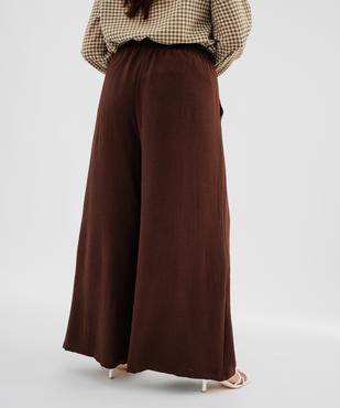 Pantalon large avec ceinture à nouer femme grande taille vue3 - GEMO 4G GT - GEMO