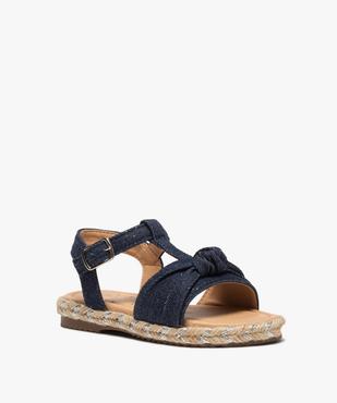 Sandales fille en denim à semelle en corde vue2 - GEMO (ENFANT) - GEMO