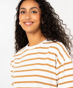 Sweat à rayures coupe large femme vue2 - GEMO(FEMME PAP) - GEMO