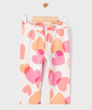 Pantalon en maille à motifs fleuris bébé fille vue1 - GEMO(BEBE DEBT) - GEMO