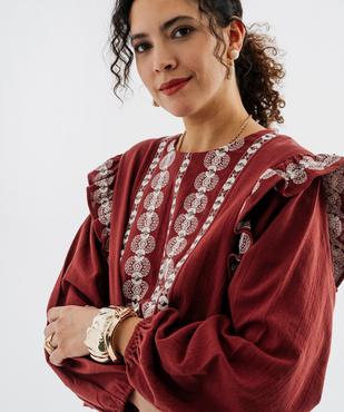 Blouse à manches longues avec volants fantaisie femme vue4 - GEMO(FEMME PAP) - GEMO