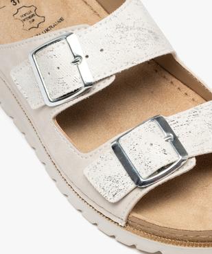 Mules à talon compensé, brides pailletées et semelle intérieure cuir femme vue6 - VALENTINA BALDA - GEMO