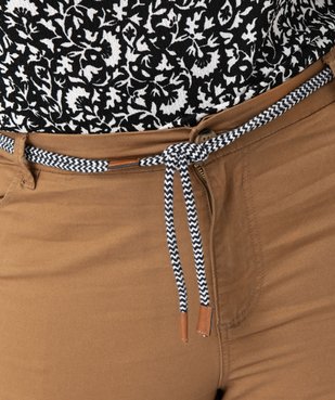 Pantalon en toile avec ceinture en corde femme grande taille vue2 - GEMO 4G GT - GEMO