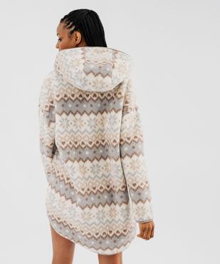 Chemise de nuit à capuche en maille polaire femme vue3 - GEMO(HOMWR FEM) - GEMO
