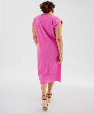 Robe tee-shirt longue en jersey de coton femme grande taille vue4 - GEMO 4G GT - GEMO