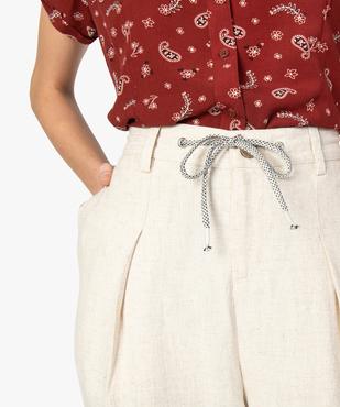 Pantalon femme large et fluide en viscose et lin vue2 - GEMO(FEMME PAP) - GEMO