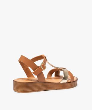 Sandales femme à talon compensé et dessus cuir – Tanéo vue4 - TANEO - GEMO