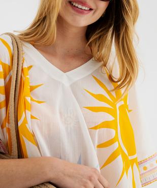 Robe de plage en coton léger à motif femme vue2 - GEMO (PLAGE) - GEMO