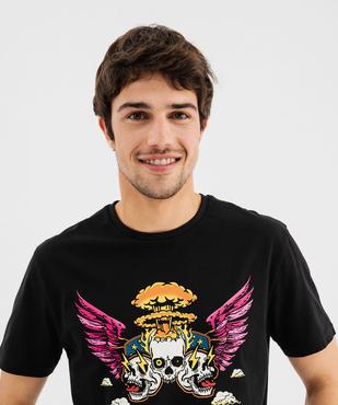 Tee-shirt manches courtes avec motif rock homme vue2 - GEMO (HOMME) - GEMO