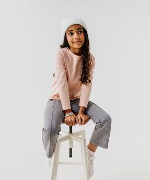 Pantalon rayé en maille coupe flare fille vue1 - GEMO (ENFANT) - GEMO