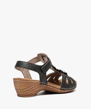 Sandales femme confort dessus pailleté à bride scratch vue4 - GEMO (CONFORT) - GEMO