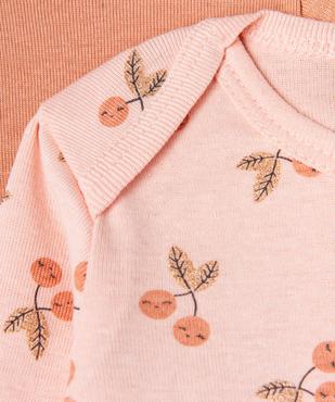 Body à manches longues à motifs cerises bébé fille (lot de 3) vue4 - GEMO 4G BEBE - GEMO