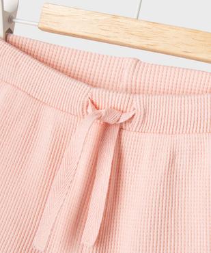Short en maille gaufrée avec taille ajustable bébé fille vue2 - GEMO(BEBE DEBT) - GEMO