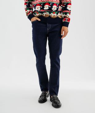 Jean straight en denim de coton stretch homme vue7 - GEMO 4G HOMME - GEMO