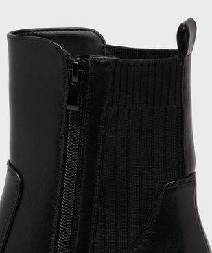 Boots à talon et semelle crantée chunky à col chaussette femme - 5 Miles vue6 - 5 MILES - GEMO