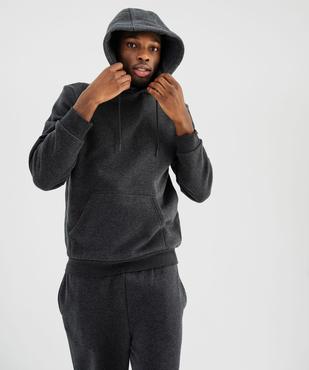 Sweat à capuche en molleton doux chiné homme vue3 - GEMO 4G HOMME - GEMO