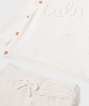 Ensemble 2 pièces en maille bébé fille brassière et pantalon - LuluCastagnette vue2 - LULU CASTAGNETTE GEMO FOR GOOD - GEMO