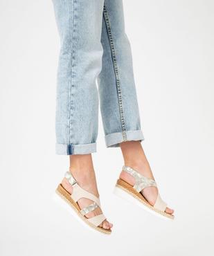 Sandales femme à talon et dessus cuir retourné – Tanéo vue7 - TANEO - GEMO
