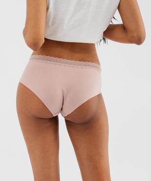 Shorty uni en coton stretch avec ceinture en dentelle femme (lot de 2) vue6 - GEMO 4G FEMME - GEMO
