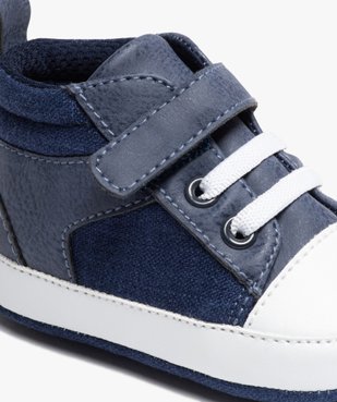 Chaussons de naissance bébé garçon en toile façon denim vue6 - GEMO 4G BEBE - GEMO