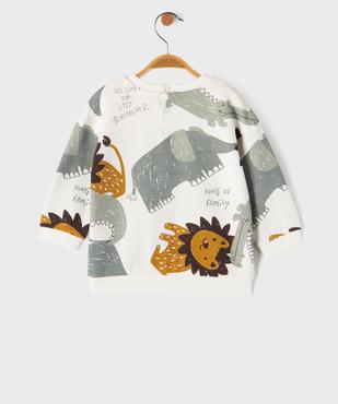 Sweat avec motifs animaux sauvages bébé garçon vue3 - GEMO 4G BEBE - GEMO