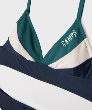 Maillot de bain 2 pièces tricolore fille - Camps United vue2 - CAMPS - GEMO