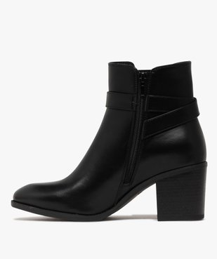 Boots femme à talon carré et bout amande avec zip intérieur vue4 - GEMO(URBAIN) - GEMO