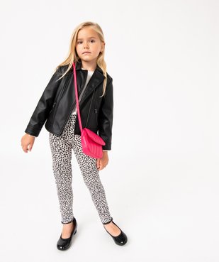 Legging en coton stretch imprimé léopard fille vue5 - GEMO 4G FILLE - GEMO