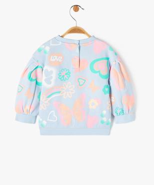 Sweat à manches bouffantes avec motifs colorés bébé fille vue4 - GEMO 4G BEBE - GEMO