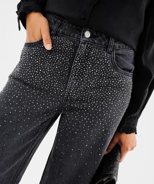 Jean Wide leg strass femme vue3 - GEMO 4G FEMME - GEMO