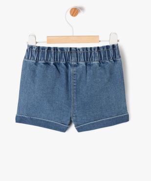 Short en jean bébé fille uni avec revers et taille élastiquée vue4 - GEMO 4G BEBE - GEMO