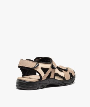 Sandales homme sport dessus cuir fermeture scratchs vue4 - GEMO (CASUAL) - GEMO