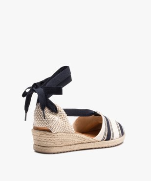 Espadrilles femme à petit talon et lacet ruban vue4 - GEMO (CASUAL) - GEMO